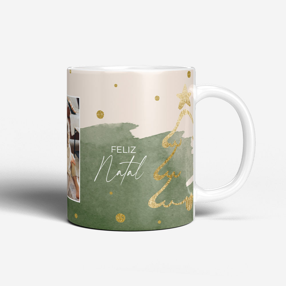 Taza Watercolor Xmas Gold 3